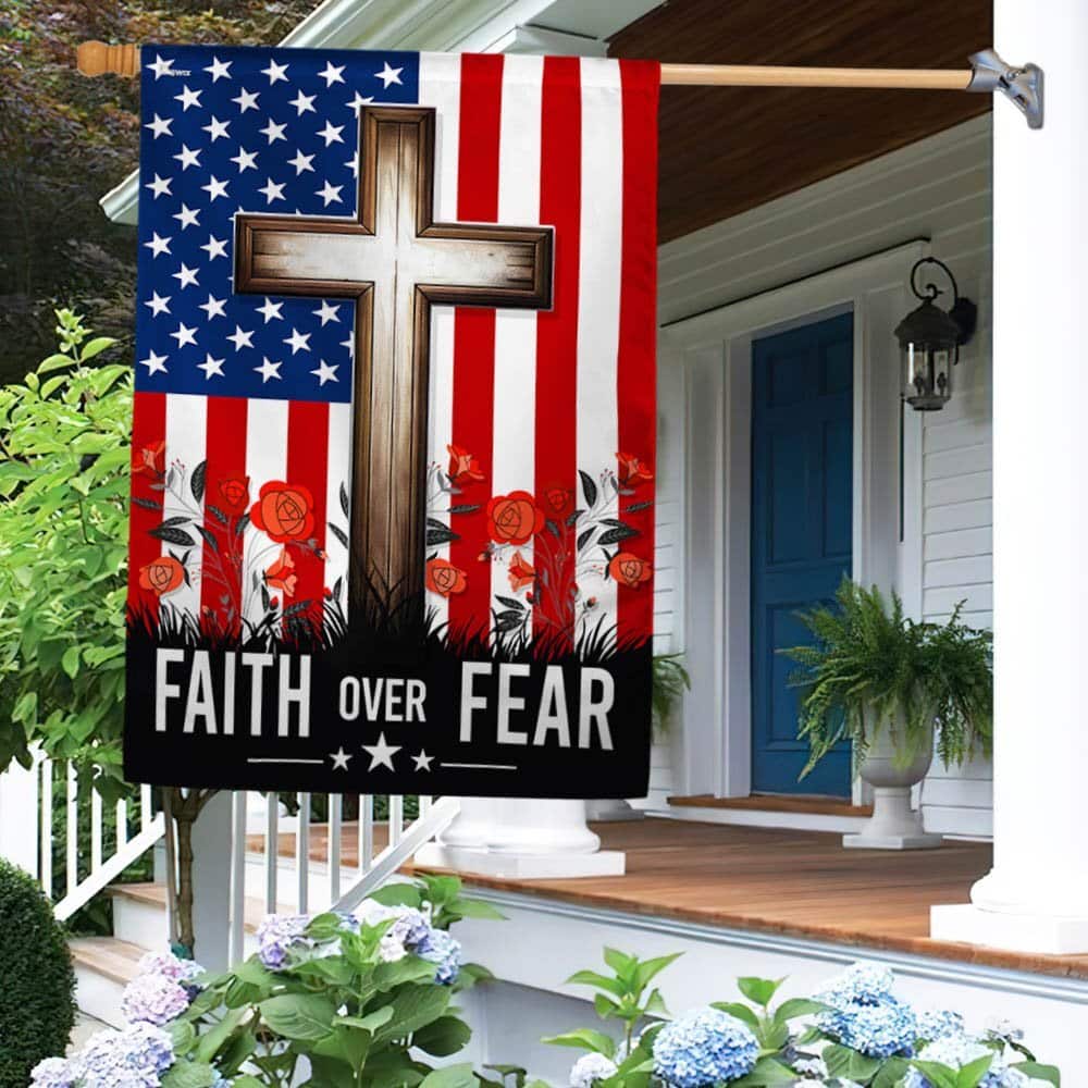 Christian Jesus Cross Faith Over Fear Religious Garden Flag Christian Jesus Cross Faith Over Fear Religious Garden Flag