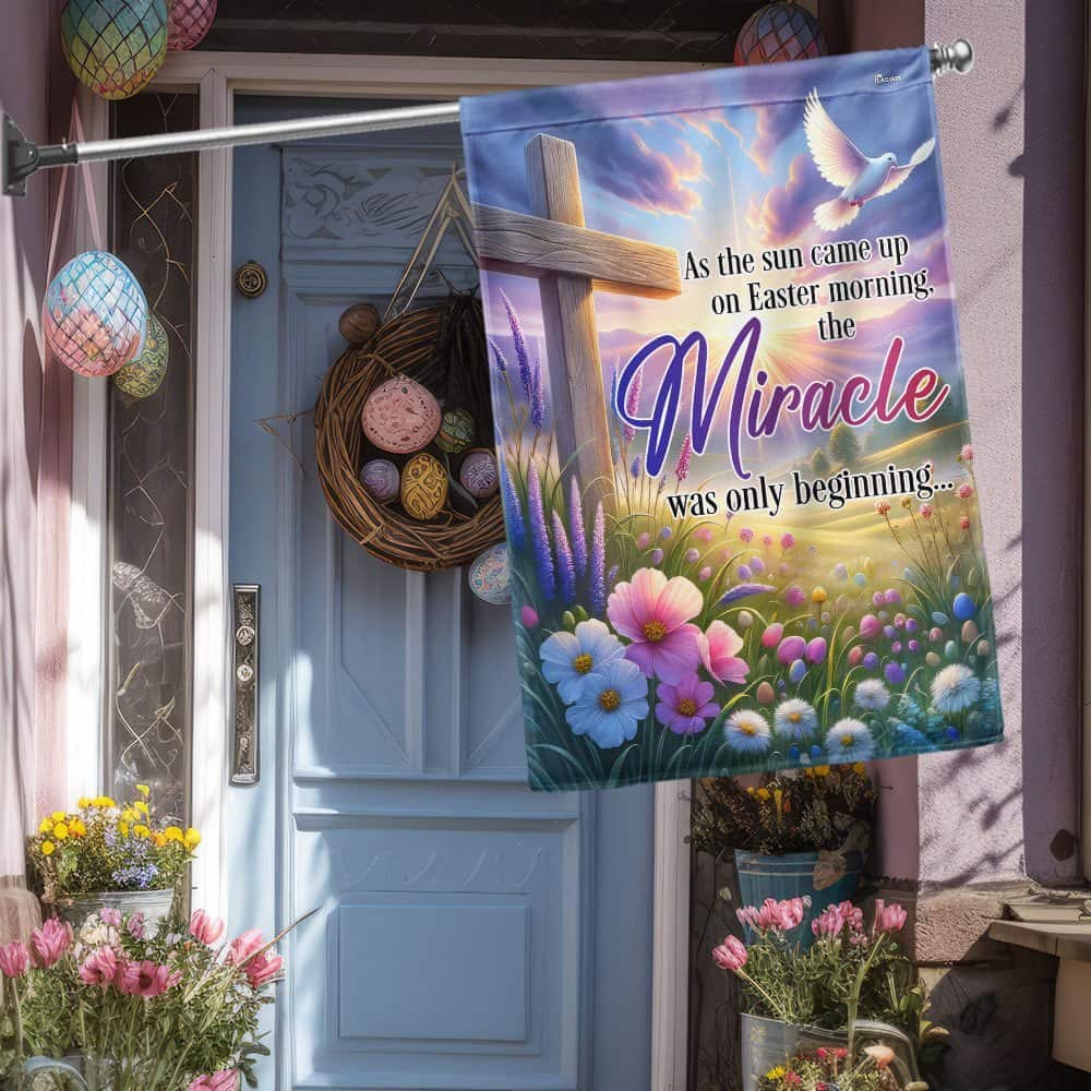 Christian Cross Easter As The Sun Came Up On Easter Morning Religious Garden Flag Christian Cross Easter As The Sun Came Up On Easter Morning Religious Garden Flag