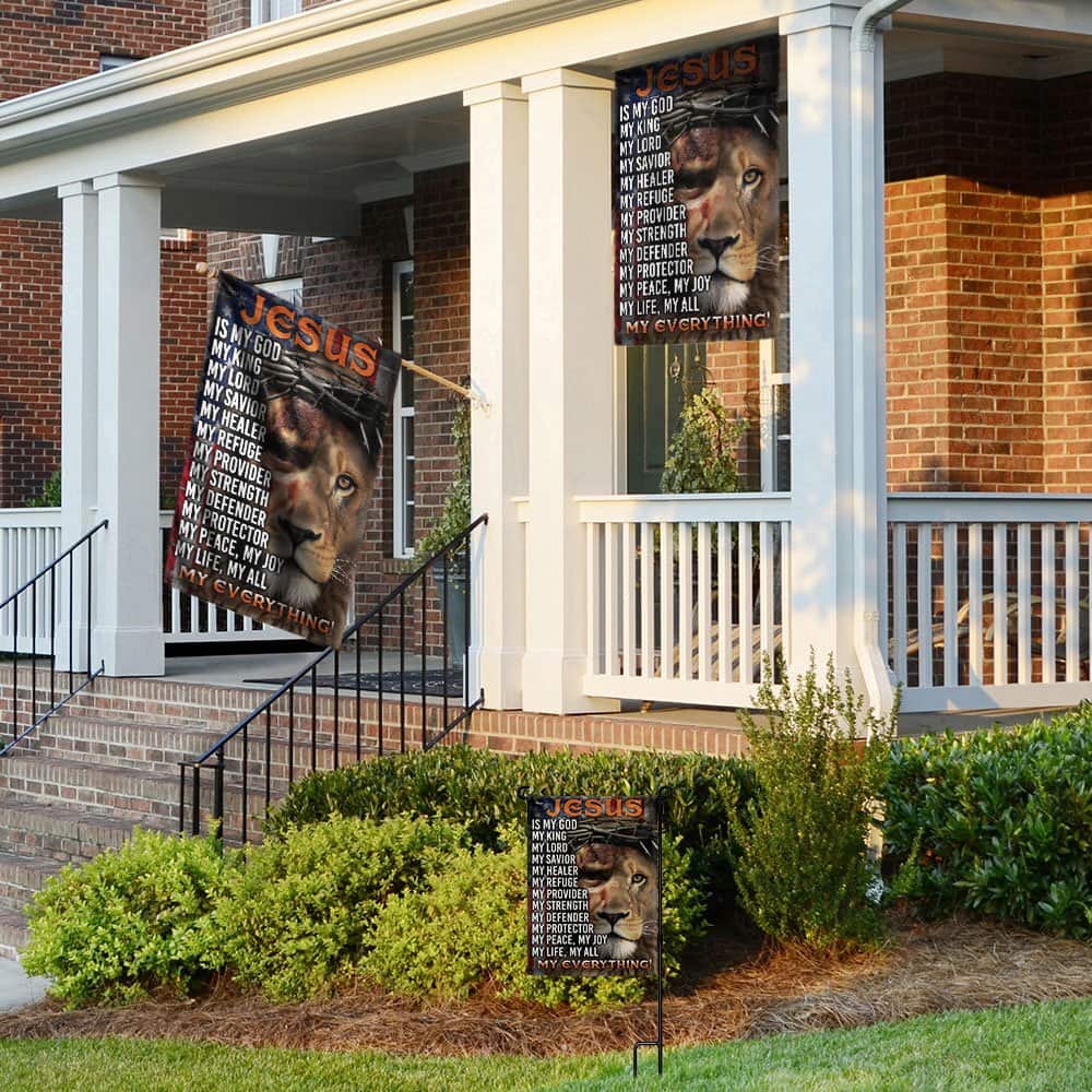 Jesus Is My God My Everything Lion Christian Cross Jesus Religious Garden Flag Jesus Is My God My Everything Lion Christian Cross Jesus Religious Garden Flag