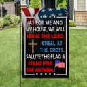 Patriotic As For Me And My We Will Serve The Lord Religious Garden Flag