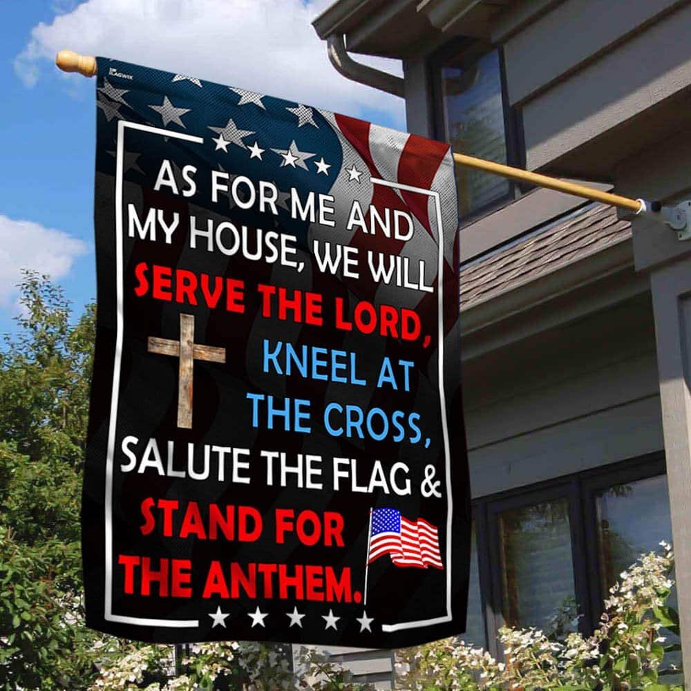 Patriotic As For Me And My We Will Serve The Lord Religious Garden Flag Patriotic As For Me And My We Will Serve The Lord Religious Garden Flag