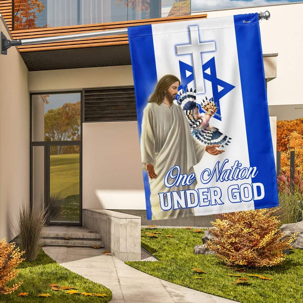 One Nation Under God Israel Jesus Christ Hoopoes Bird Religious Garden Flag One Nation Under God Israel Jesus Christ Hoopoes Bird Religious Garden Flag