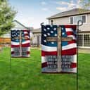 Jesus Cross Patriotic As For Me And My We Will Serve The Lord Religious Garden Flag