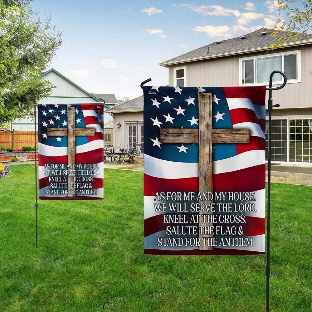 Jesus Cross Patriotic As For Me And My We Will Serve The Lord Religious Garden Flag Jesus Cross Patriotic As For Me And My We Will Serve The Lord Religious Garden Flag