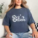 Believe Word Manger Religious Christmas Nativity T-Shirt Believe Word Manger Religious Christmas Nativity T-Shirt