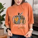 Thanksgiving In Everything Give Thanks Leopard Plaid Pumpkin T-Shirt Thanksgiving In Everything Give Thanks Leopard Plaid Pumpkin T-Shirt