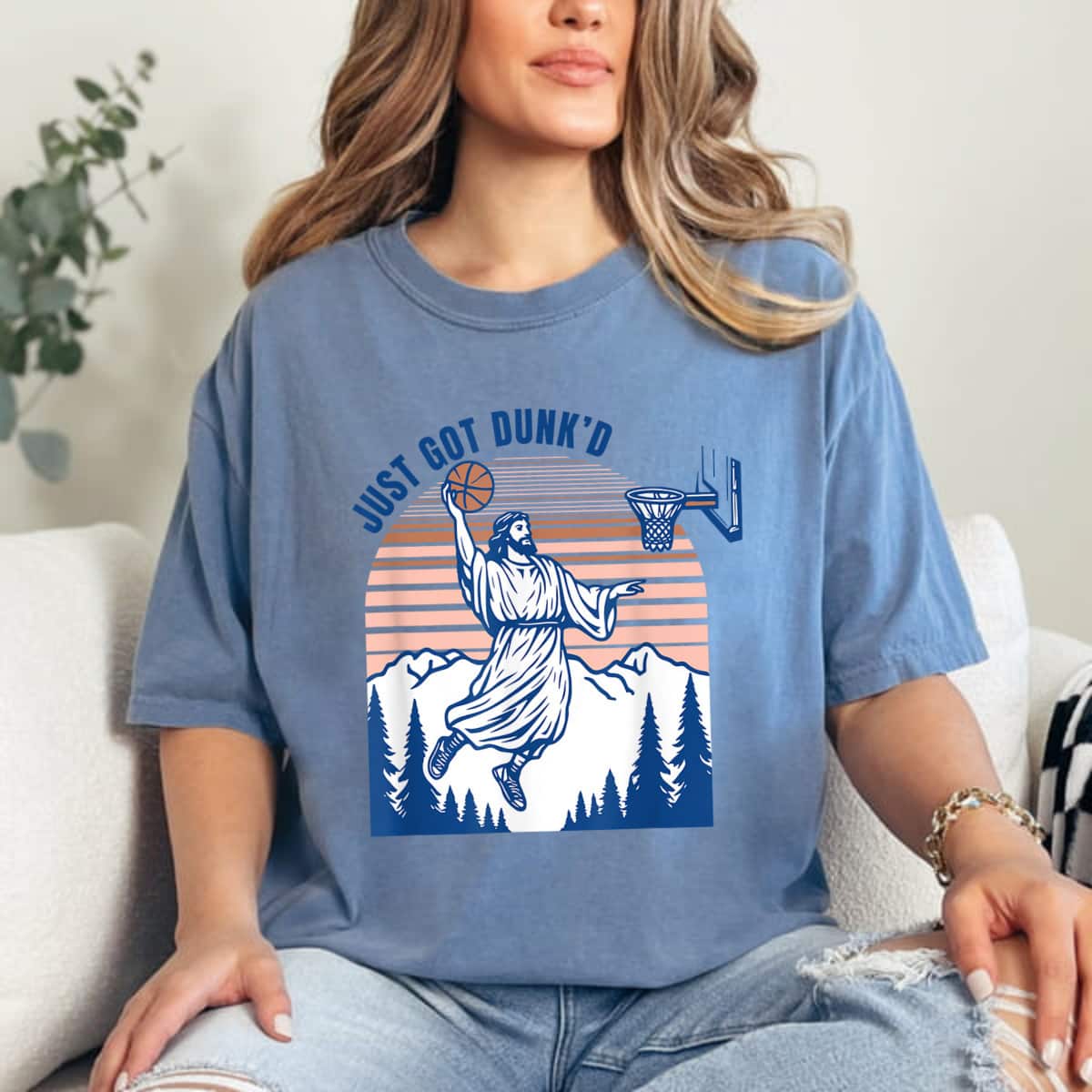 Just Got Dunk Christian Playing Basketball Religious Saying T-Shirt Just Got Dunk Christian Playing Basketball Religious Saying T-Shirt