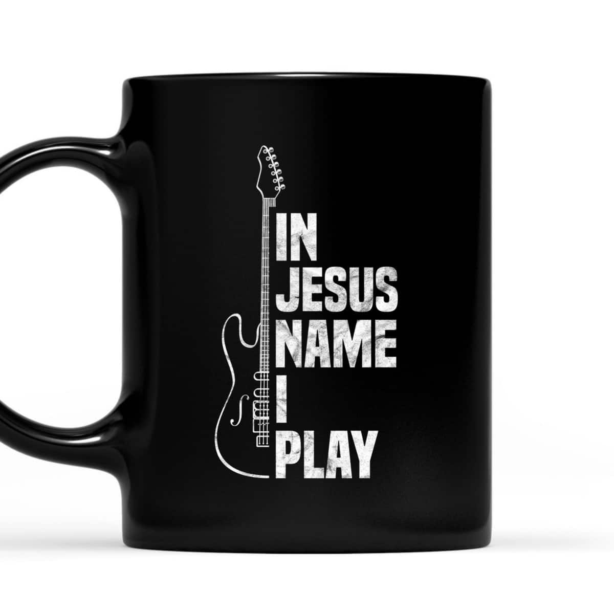 In Jesus Name I Play Guitar Christian Guitar Player T-Shirt