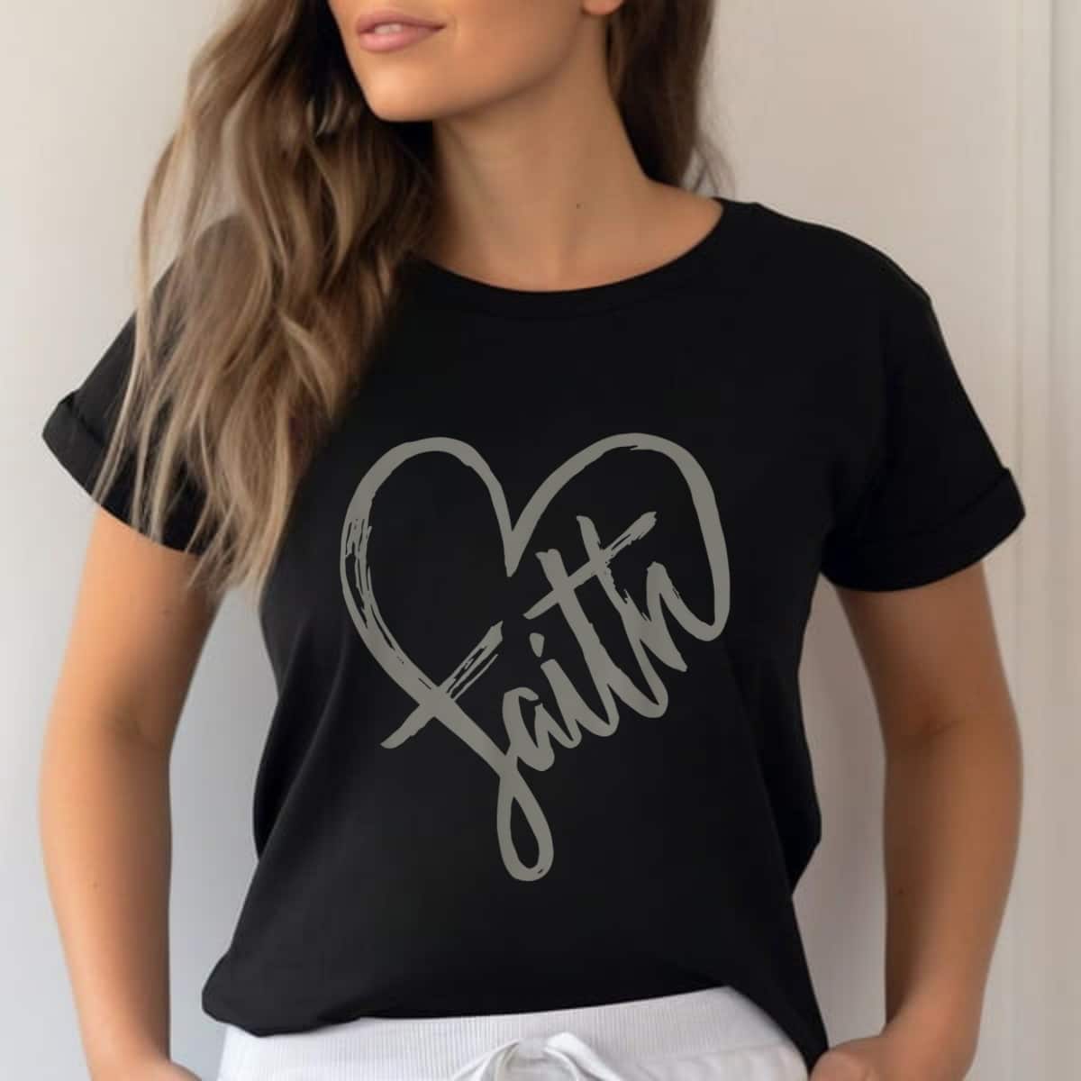 Faith Heart Christian Religious Faith T-Shirt Faith Heart Christian Religious Faith T-Shirt