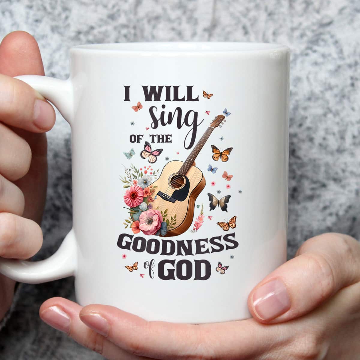 Christian Floral Guitar I Will Sing Of The Goodness Of God T-Shirt Christian Floral Guitar I Will Sing Of The Goodness Of God T-Shirt