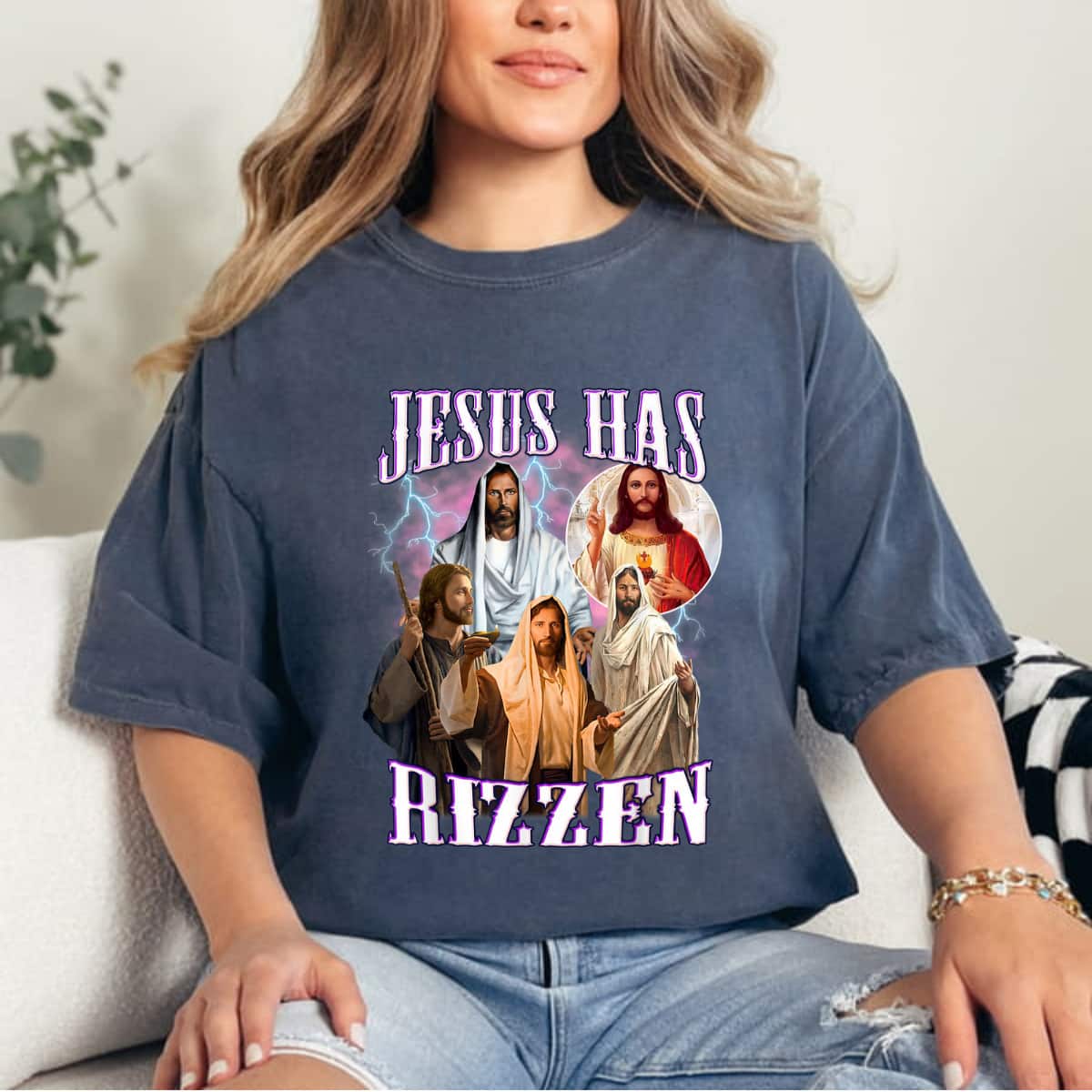Jesus Has Rizzen Vintage Funny Christian Jesus Gift T-Shirt Jesus Has Rizzen Vintage Funny Christian Jesus Gift T-Shirt