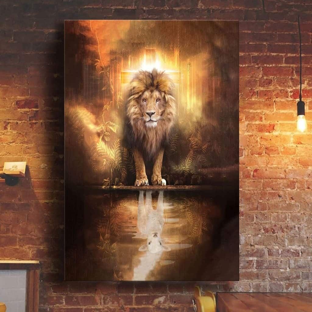 Lion And Lamb Lion And Lamb Picture Canvas Print