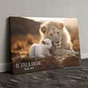Lion And Lamb Be Still And Know Psalm 4610 Canvas Wall Art