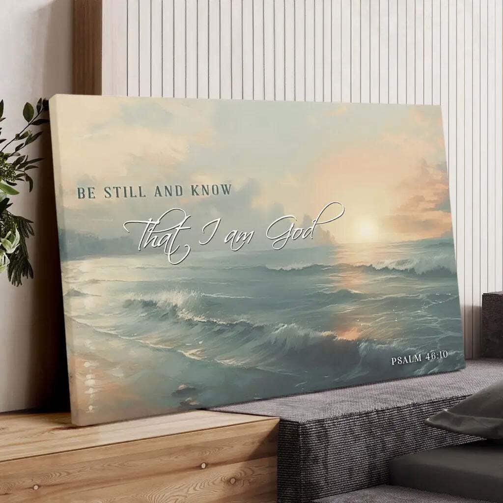 Be Still And Know Seascape Psalm 4610 Canvas Wall Art