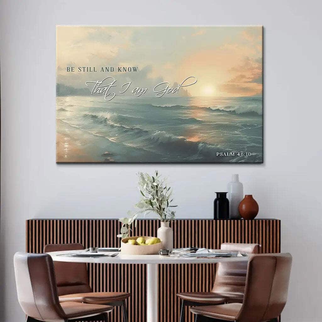 Be Still And Know Seascape Psalm 4610 Canvas Wall Art