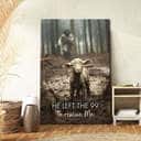 He Left The 99 To Rescue Me Jesus And Lost Sheep Canvas Print