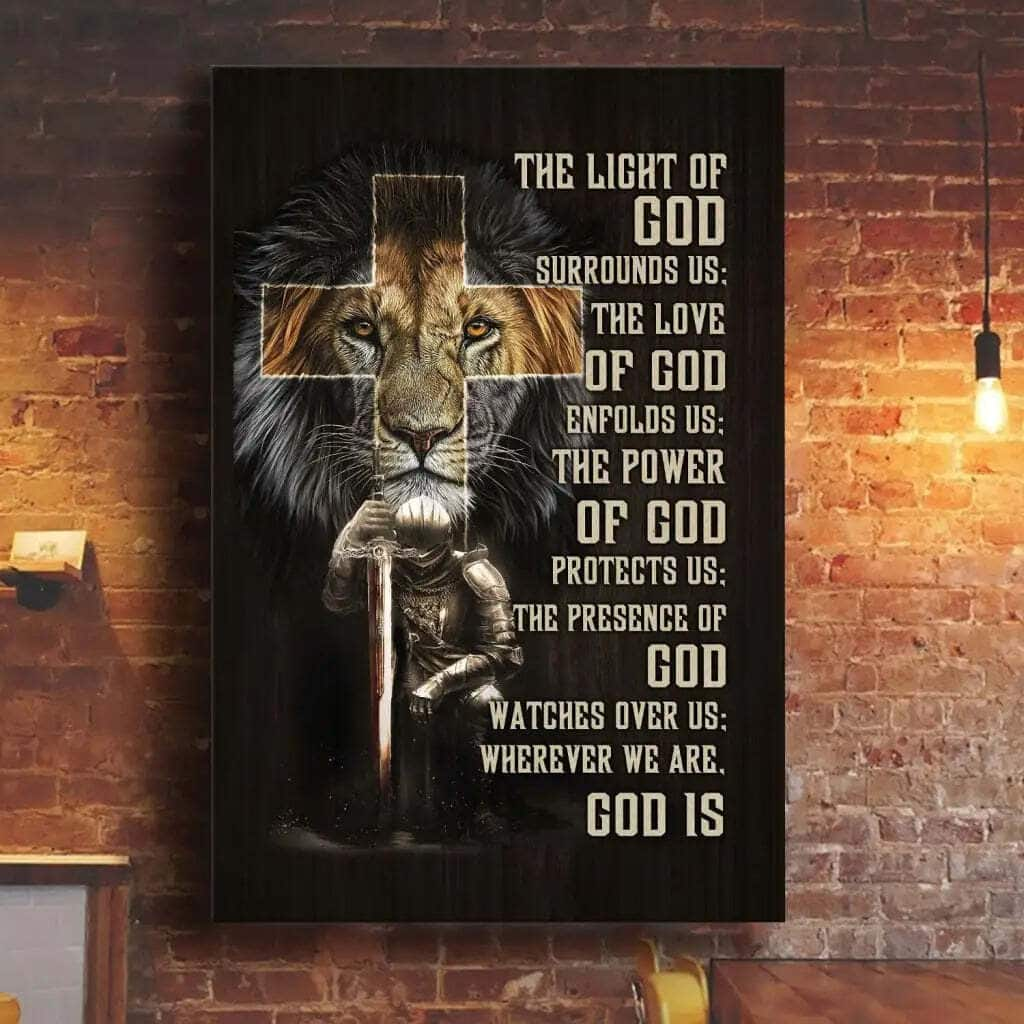 Prayer For Protection Christian Warrior Lion Of Judah Canvas Print