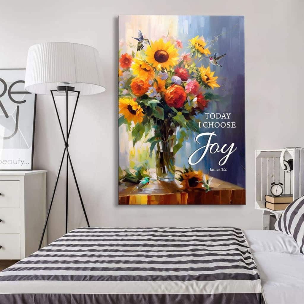 Today I Choose Joy Hummingbird Sunflower Canvas Print Today I Choose Joy Hummingbird Sunflower Canvas Print