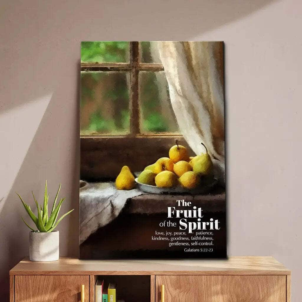 The Fruit Of The Spirit, Vintage Window, Wall Art Canvas Canvas Print