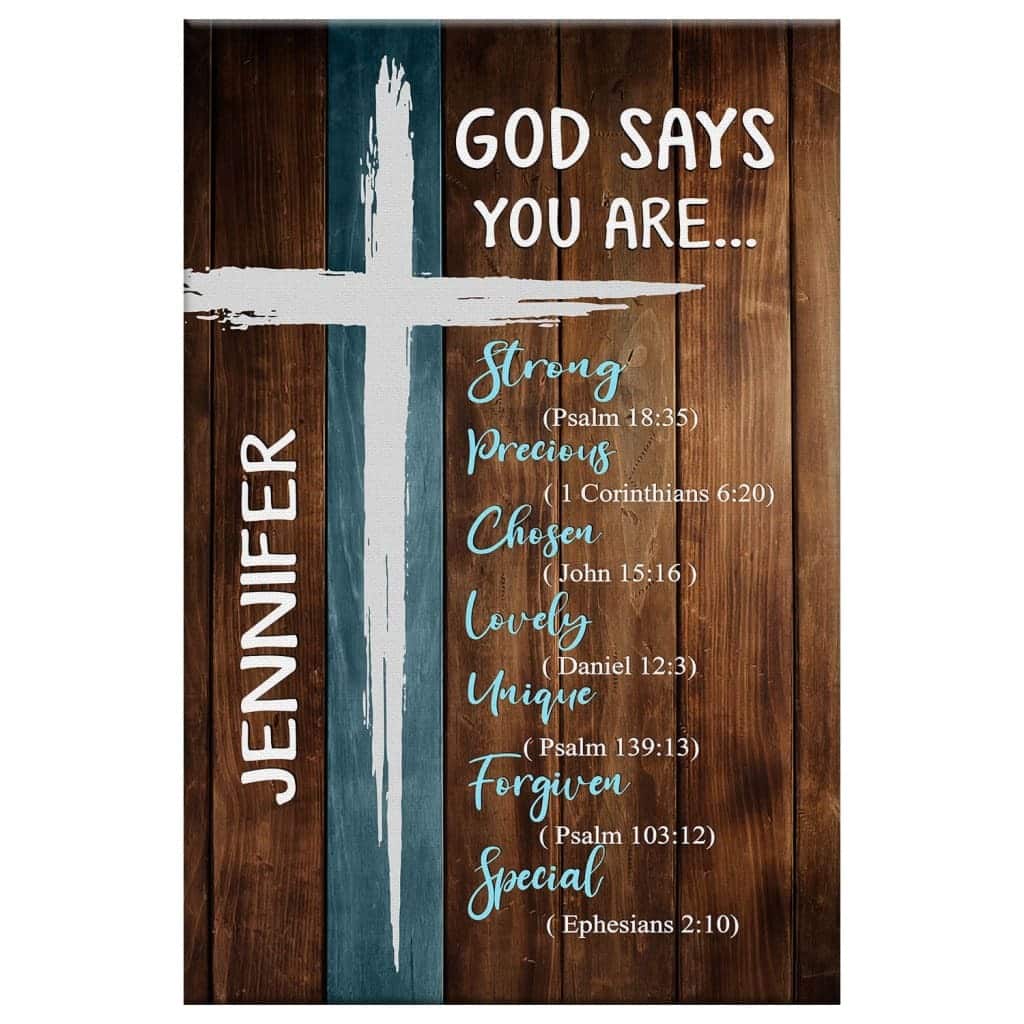 God Says You Are Wall Art Canvas With Custom Name Canvas Print God Says You Are Wall Art Canvas With Custom Name Canvas Print