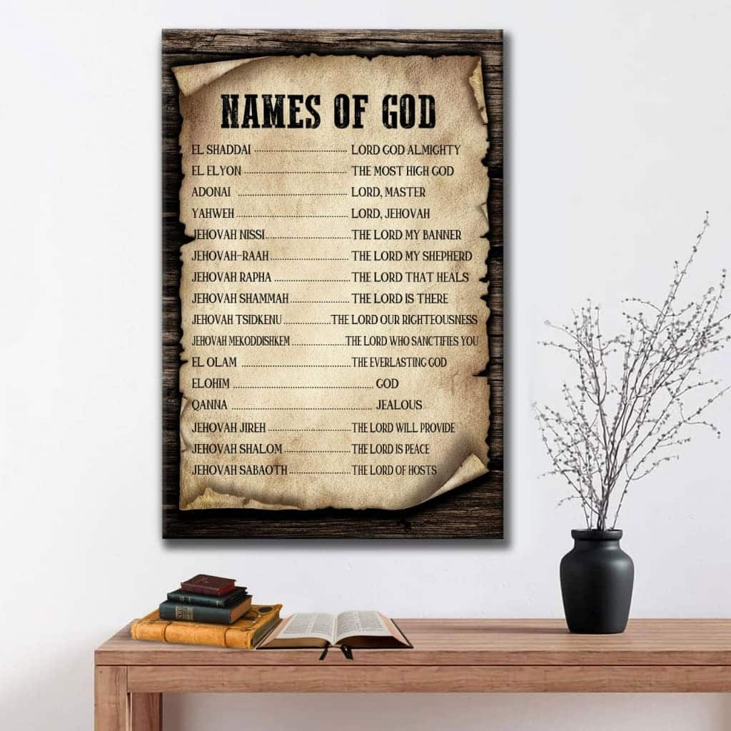 Names Of God Christian Religious Bible Canvas Print