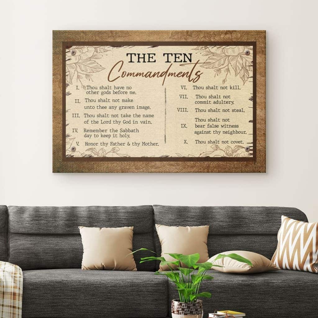 10 Commandments Christian Religious Canvas Wall Art 10 Commandments Christian Religious Canvas Wall Art