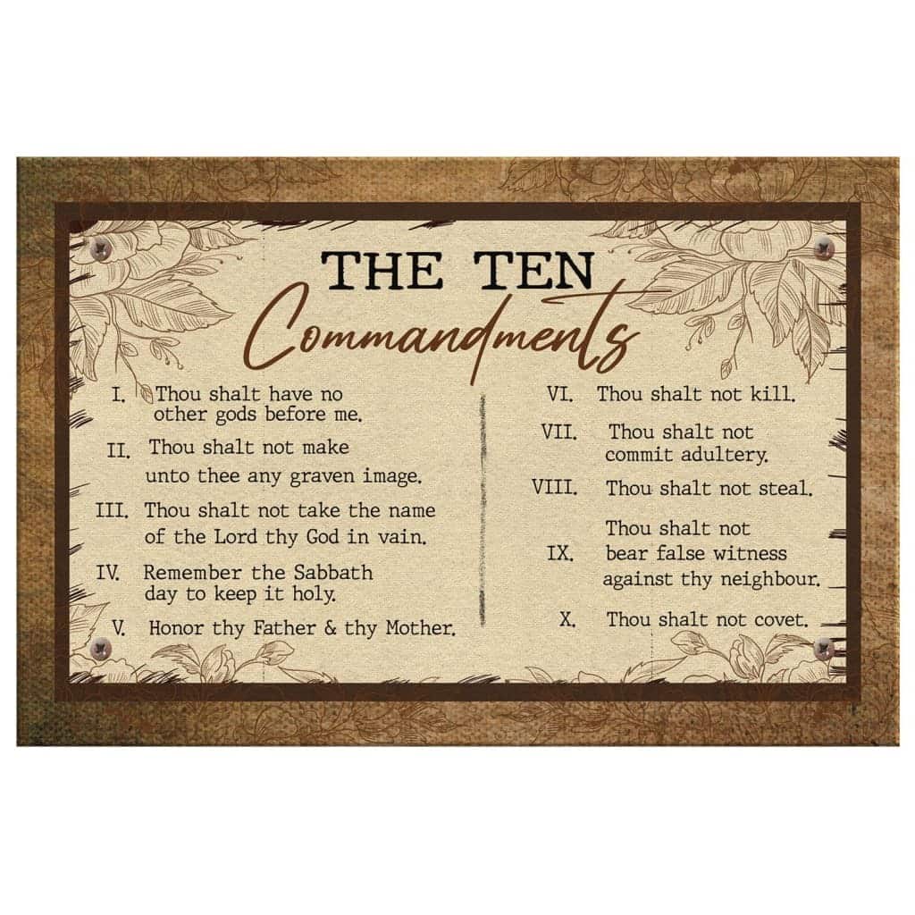 10 Commandments Christian Religious Canvas Wall Art 10 Commandments Christian Religious Canvas Wall Art