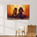 Women And Jesus Praying Gift For Christians Canvas Wall Art