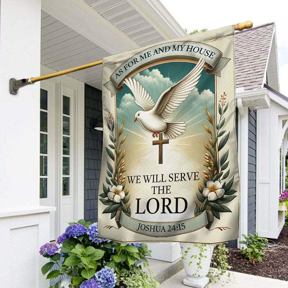 As For Me And My House We Will Serve The Lord Christian Religious Garden Flag