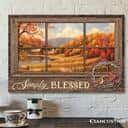 Simply Blessed Cardinal Bird Christian Faith Bible Verse Canvas Wall Art