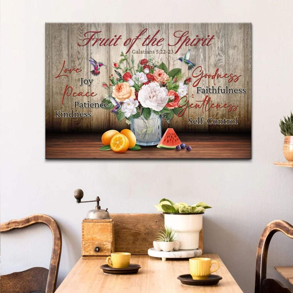 Fruit Of The Spirit Galatians 522-23 Christian Religious Canvas Wall Art