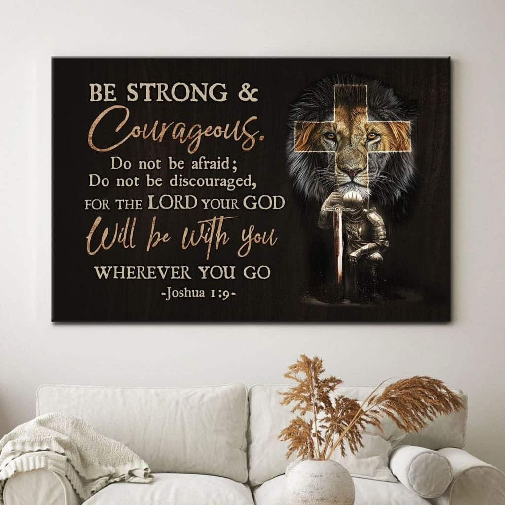 Christian Warrior Be Strong And Courageous Joshua 19 Christian Canvas Wall Art