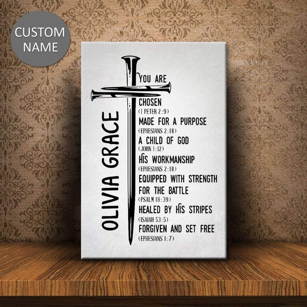 Chosen Made For A Purpose Child Of God With Custom Name Personalize Canvas Print