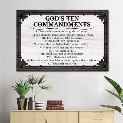 God's Ten Commandments Christin Bible Religious Verse Canvas Wall Art God's Ten Commandments Christin Bible Religious Verse Canvas Wall Art