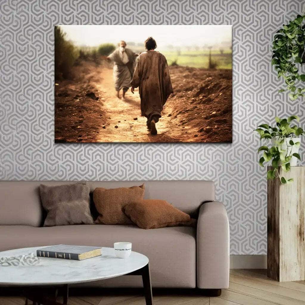 The Father Runs Towards His Son The Prodigal Son Printed Poster - PODRoyal