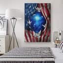 Jesus Lion American Flag Of Faith US Flag Patriot Canvas Print