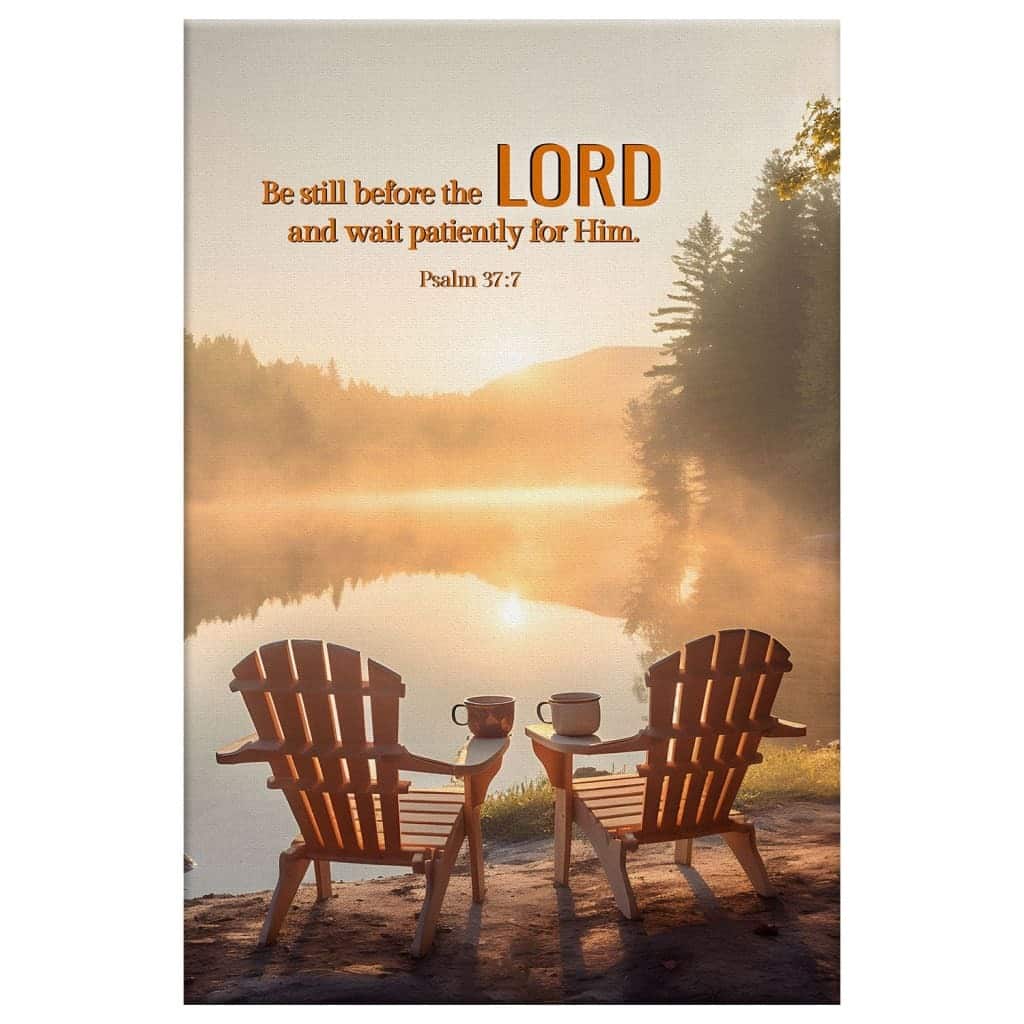 Psalm 377 Be Still Before The Lord Canvas Print