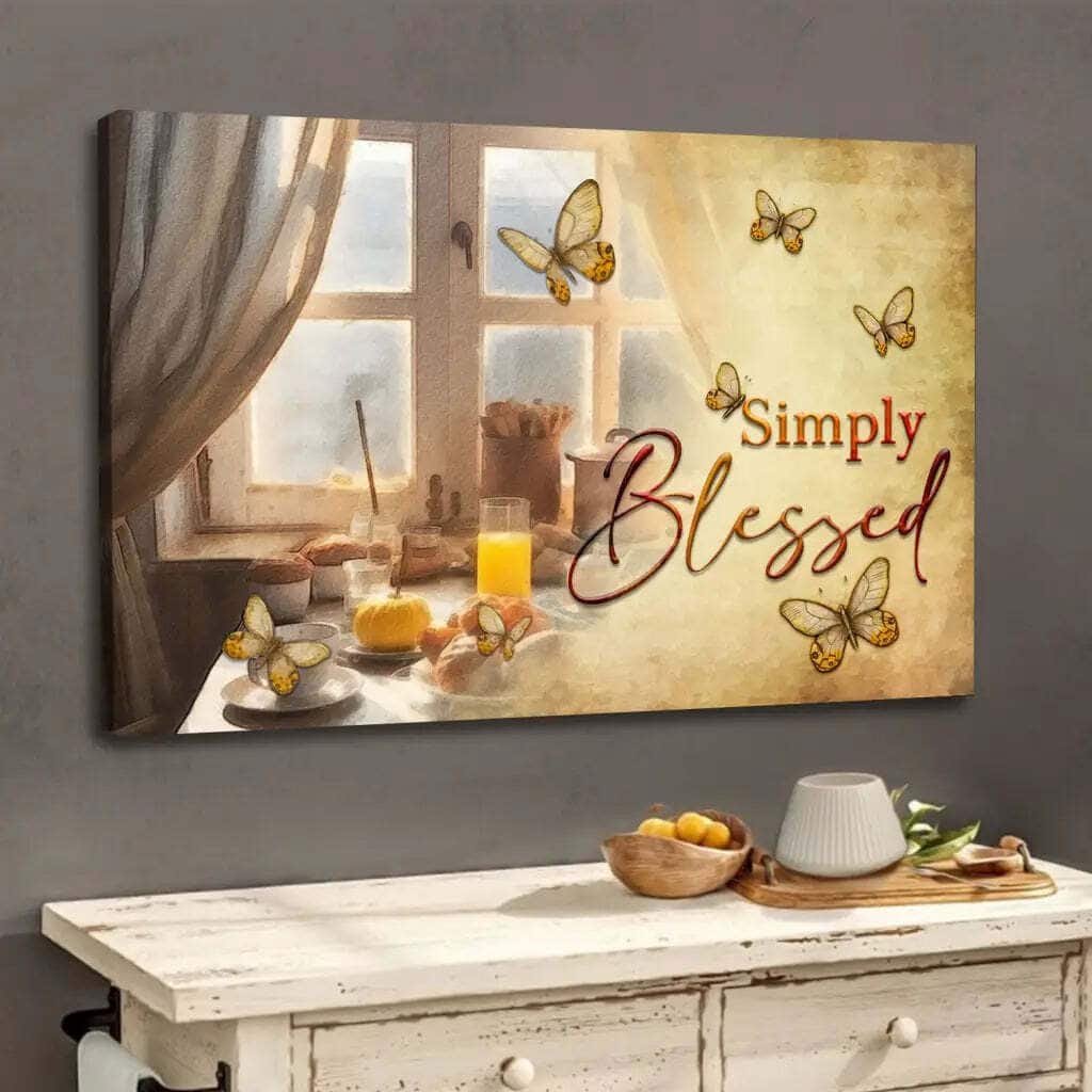 Christian Simply Blessed Canvas Wall Art Butterfly Window Peace And Happiness Christian Simply Blessed Canvas Wall Art Butterfly Window Peace And Happiness