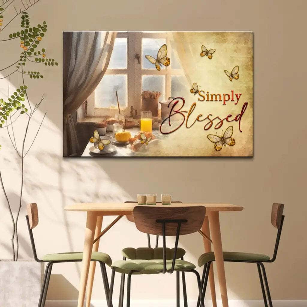 Christian Simply Blessed Canvas Wall Art Butterfly Window Peace And Happiness Christian Simply Blessed Canvas Wall Art Butterfly Window Peace And Happiness
