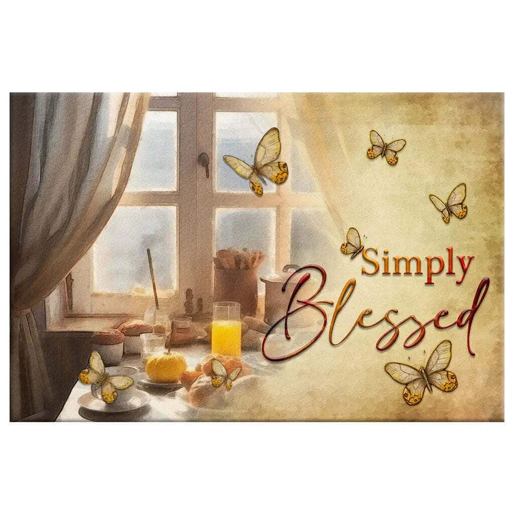 Christian Simply Blessed Canvas Wall Art Butterfly Window Peace And Happiness Christian Simply Blessed Canvas Wall Art Butterfly Window Peace And Happiness
