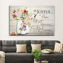 Be Joyful In Hope Romans 1212 Hummingbird Flower Vase Canvas Wall Art