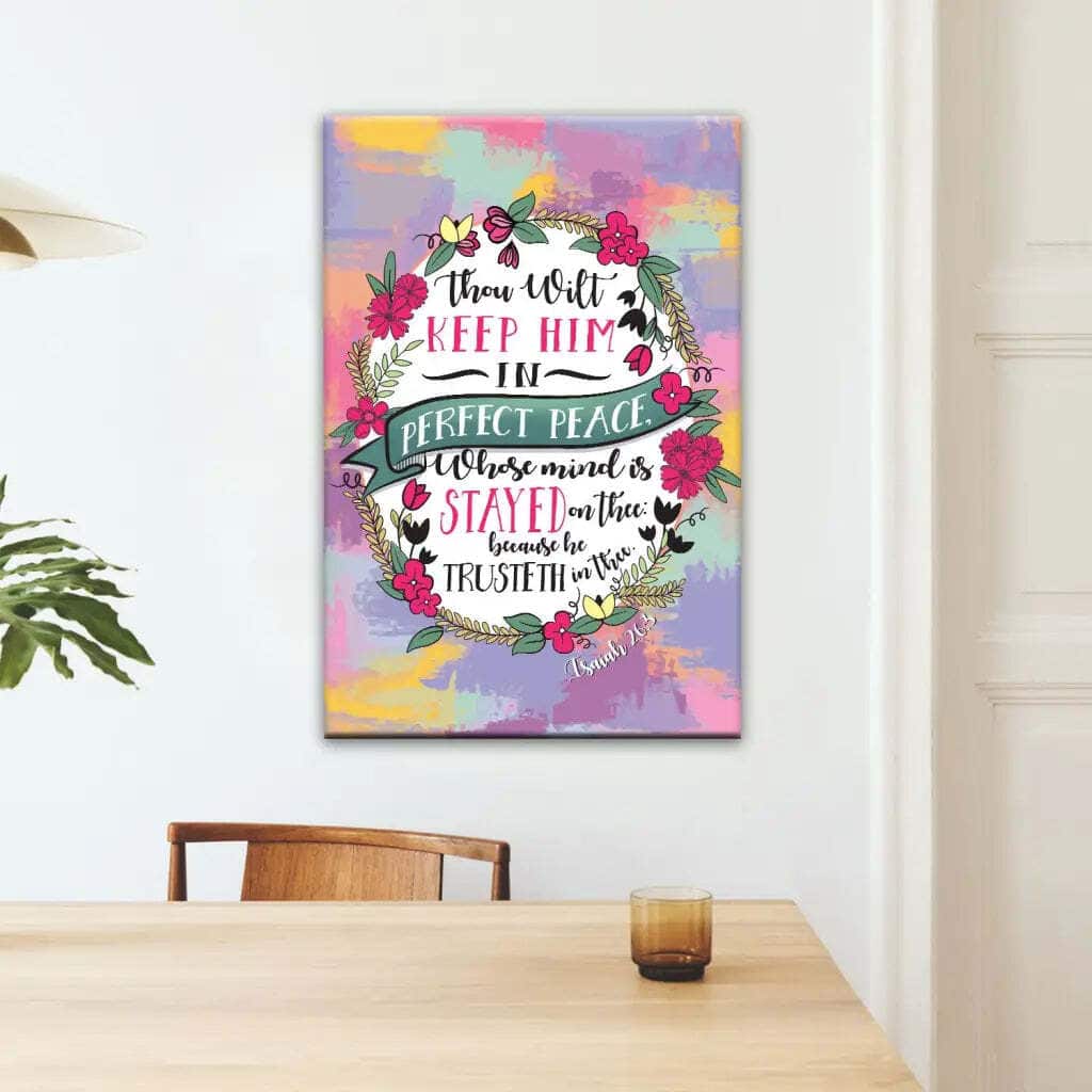 Isaiah 263 KJV Thou Wilt Keep Him In Perfect Peace Christian Canvas Print