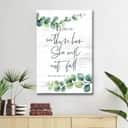 Eucalyptus Leaf God Is Within Her She Will Not Fall Psalm 46:5 Christian Canvas Print Eucalyptus Leaf God Is Within Her She Will Not Fall Psalm 46:5 Christian Canvas Print