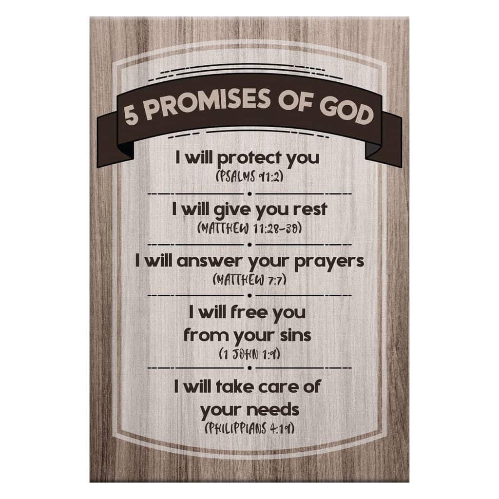 5 Promises Of God Christian Canvas Print 5 Promises Of God Christian Canvas Print