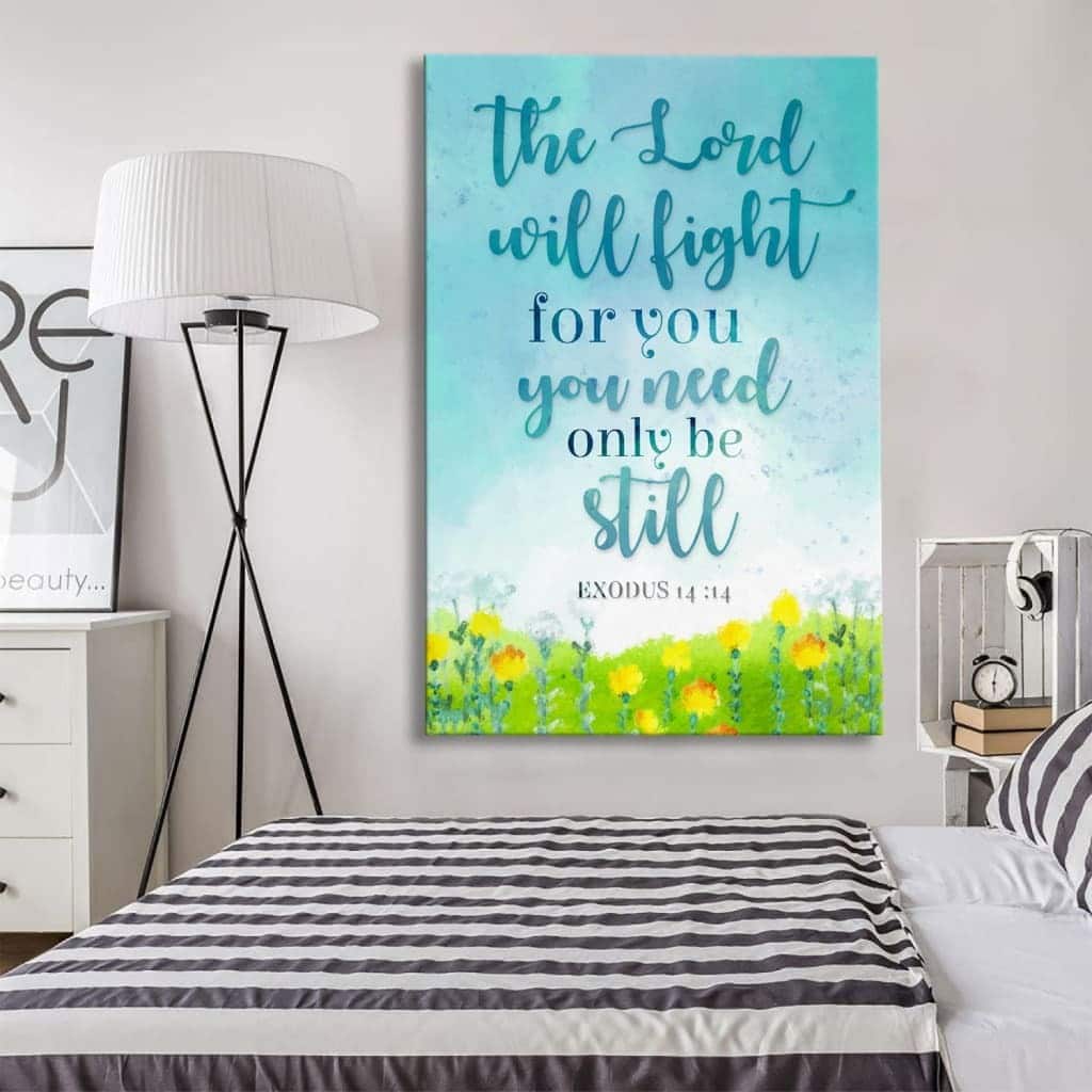 Exodus 14:14 The Lord Will Fight For You Christian Canvas Print
