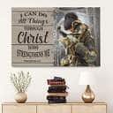 Christian Warrior, Philippians 4:13 I Can Do All Things Through Christ Canvas Wall Art