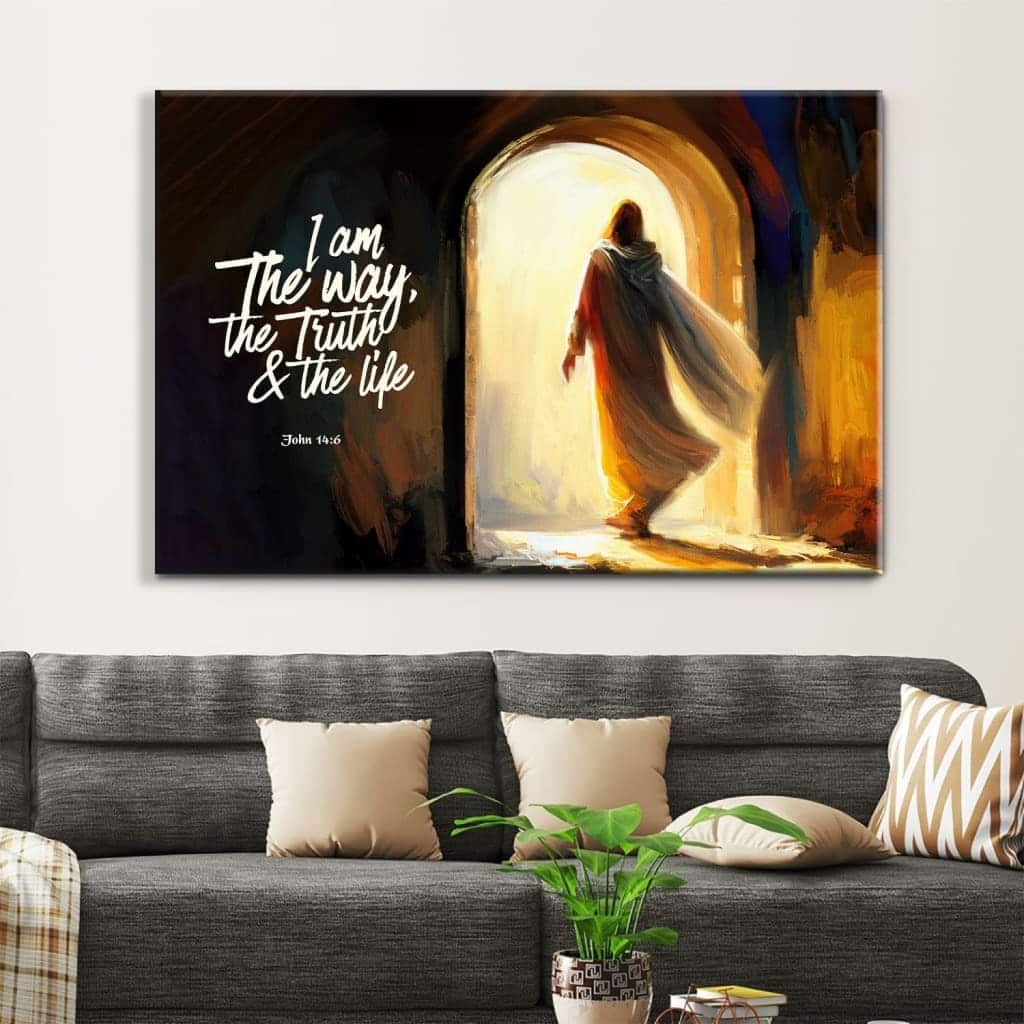 I Am The Way The Truth And The Life John 14:6 Jesus Tomb Canvas Wall Art