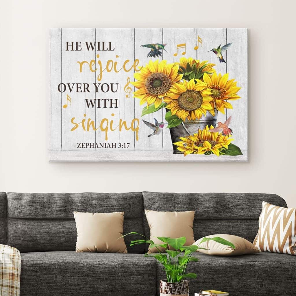 Zephaniah 3:17 He Will Rejoice Over You With Singing Bible Verse Canvas Wall Art Zephaniah 3:17 He Will Rejoice Over You With Singing Bible Verse Canvas Wall Art