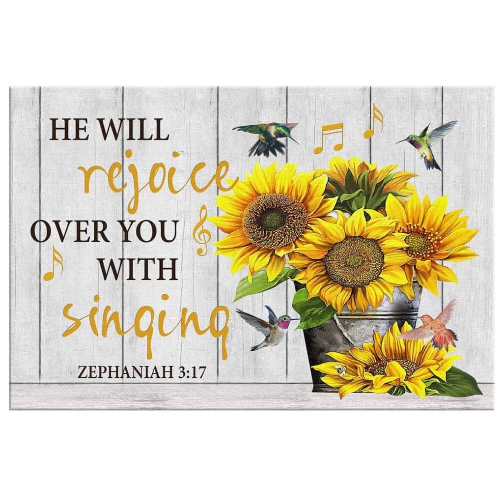 Zephaniah 3:17 He Will Rejoice Over You With Singing Bible Verse Canvas Wall Art Zephaniah 3:17 He Will Rejoice Over You With Singing Bible Verse Canvas Wall Art