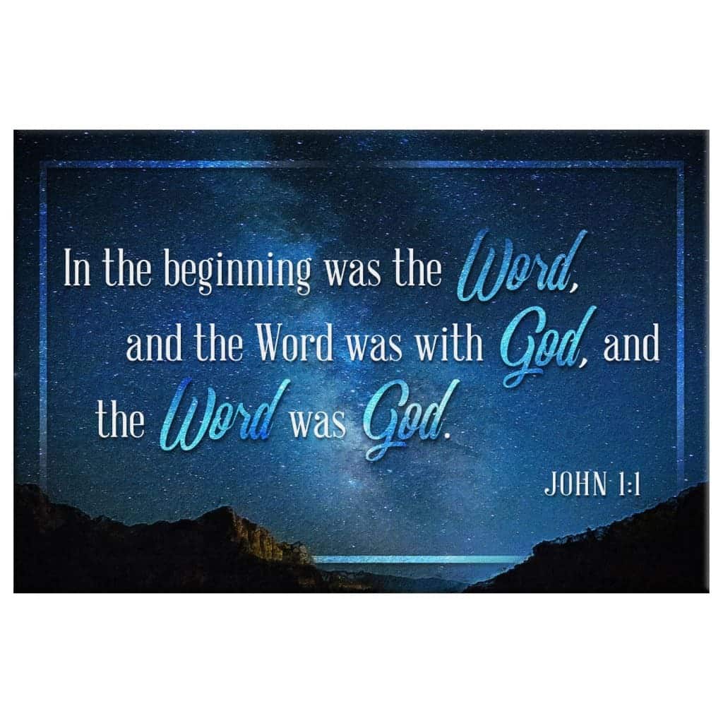 John 1:1 In The Beginning Was The Word Bible Verse Canvas Wall Art John 1:1 In The Beginning Was The Word Bible Verse Canvas Wall Art